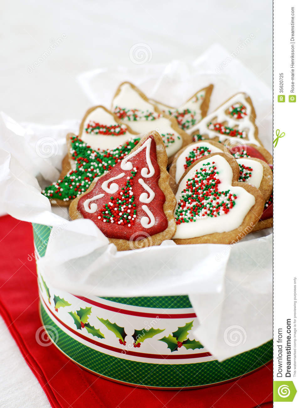 Christmas Cookies In A Tin
 Christmas cookies stock image Image of cookies studio