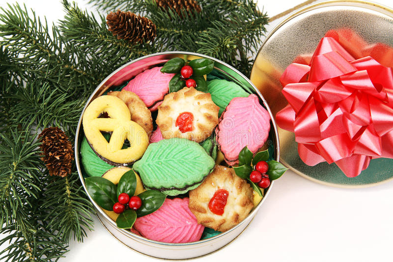 Christmas Cookies In A Tin
 Colorful Christmas Cookies Gift Stock Image Image of