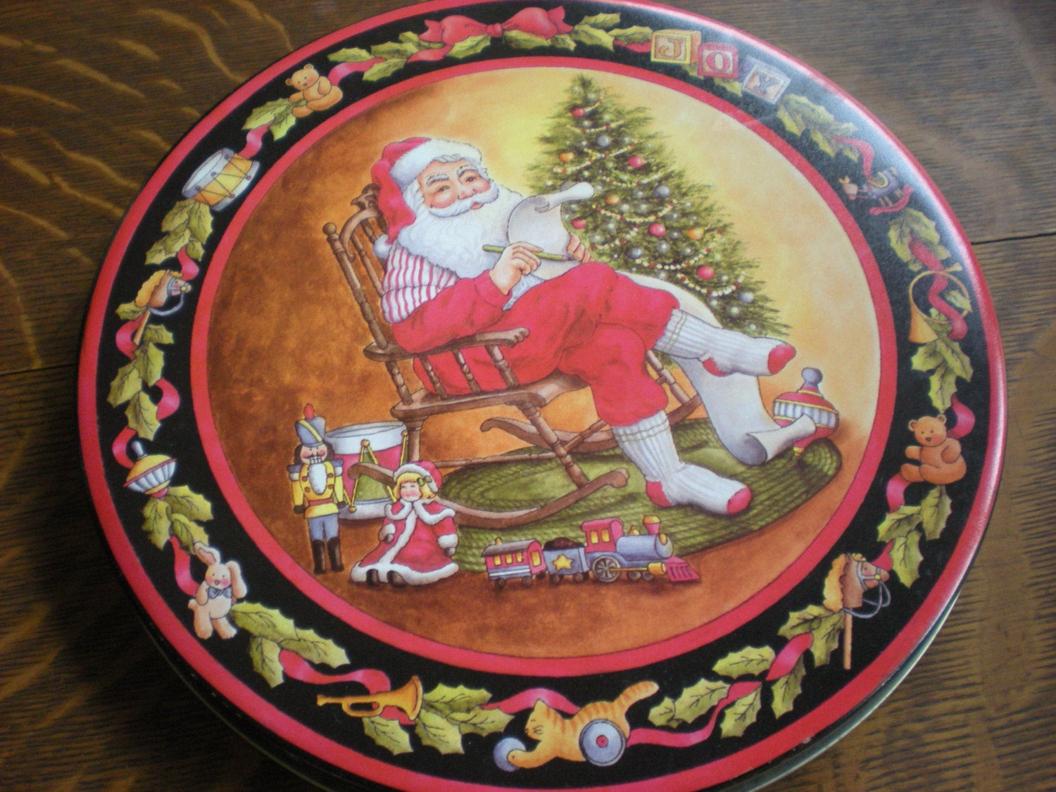 Christmas Cookies In Blue Tin
 Christmas Cookie TINS CANDY Tin Old Red Plaid Tin