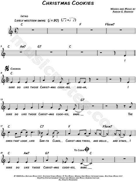 Christmas Cookies Lyrics
 George Strait "Christmas Cookies" Sheet Music Leadsheet