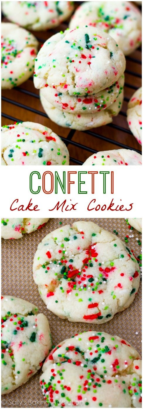 Christmas Cookies Mix
 Confetti Cake Batter Cookies Sallys Baking Addiction