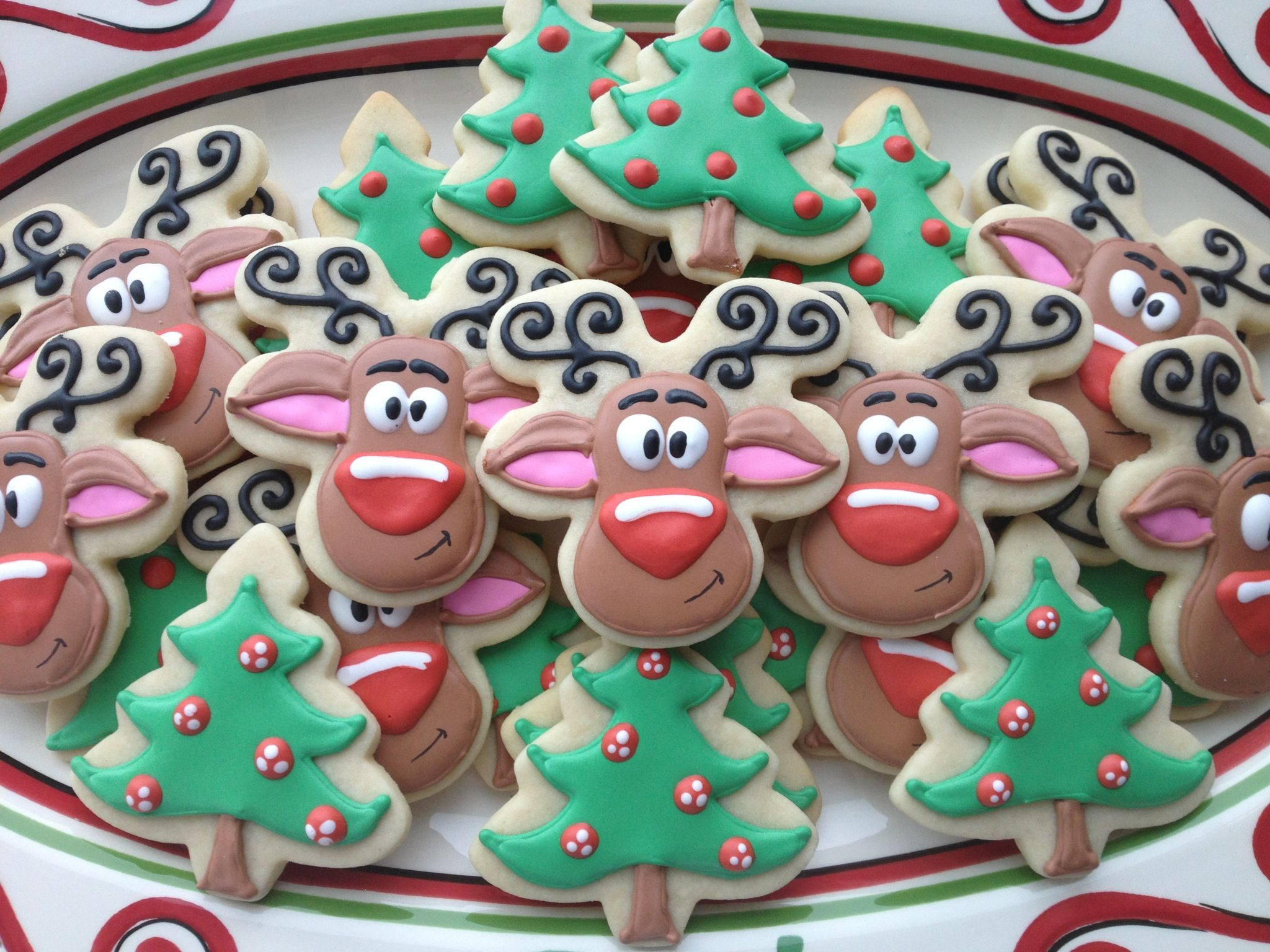 Christmas Cookies With Royal Icing
 Christmas Cookies Rudolph sugar cookies with royal icing