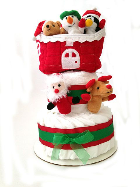 Christmas Diaper Cakes
 93 best images about Winter Wonderland Baby Shower