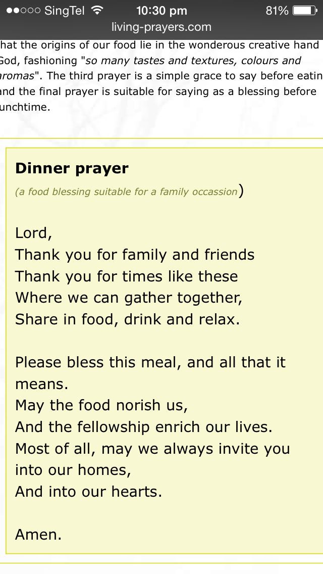 Christmas Dinner Prayers Short
 Best 25 Dinner prayer ideas on Pinterest