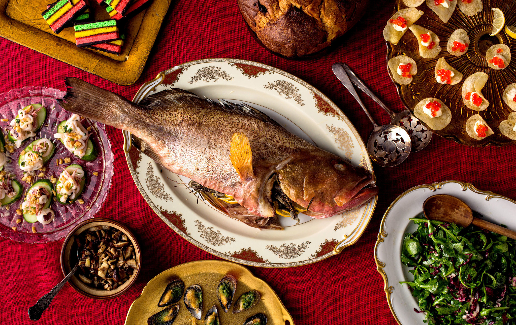 Christmas Eve Dinner Ny
 Whole Roasted Fish With Wild Mushrooms Recipe NYT Cooking