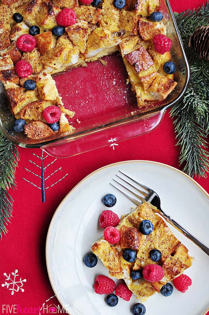 Christmas French Toast
 Overnight Eggnog French Toast Casserole