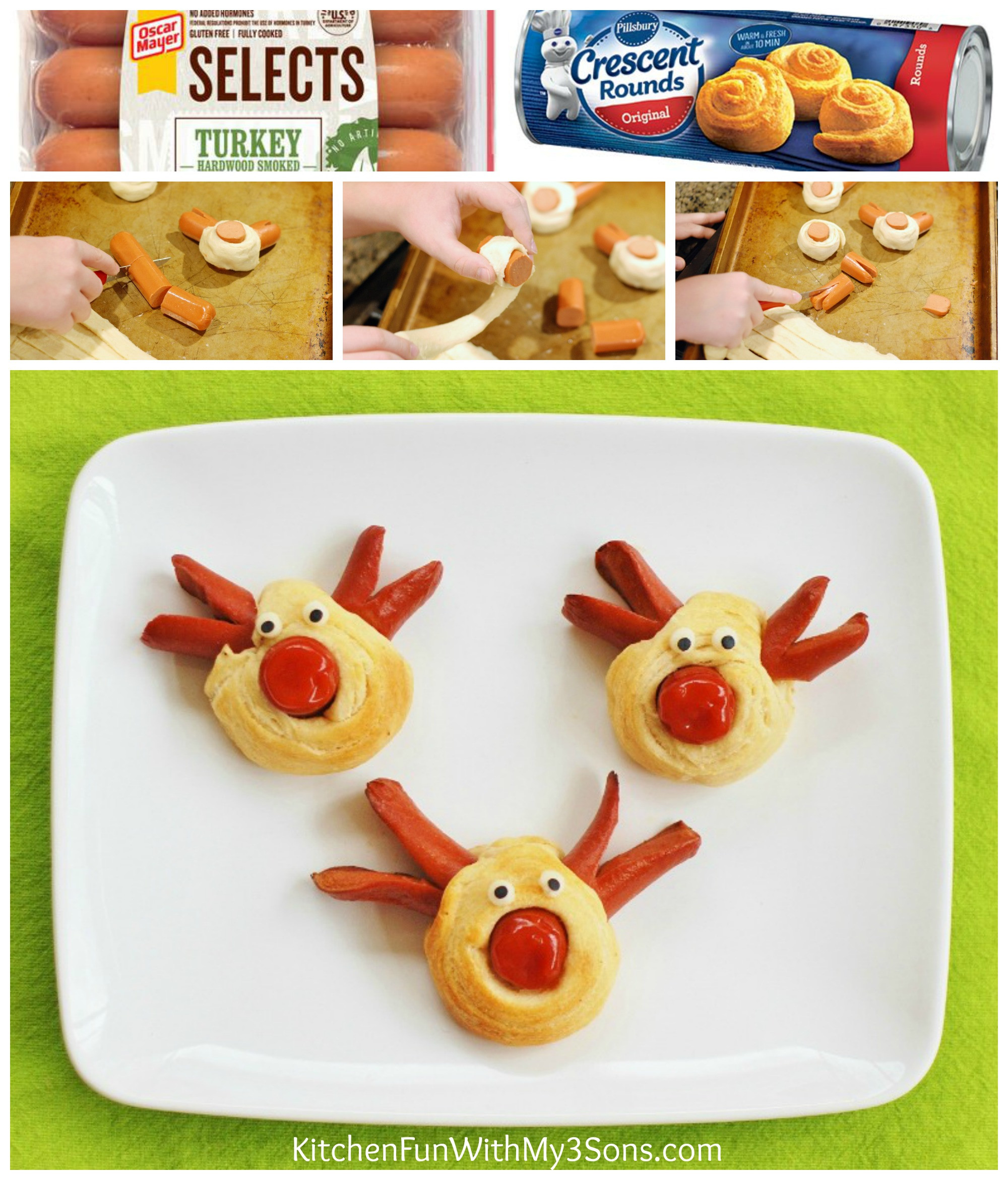 Christmas Hot Dogs
 Rudolph the Red Nose Reindeer Hot Dogs for Christmas