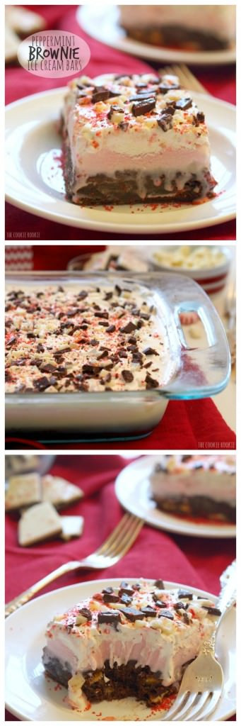 Christmas Ice Cream Desserts
 Peppermint Ice Cream Brownie Bars