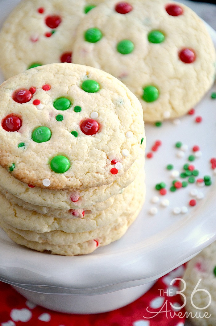 Christmas M&amp;M Cookies
 Christmas Cookies Funfetti Cookies The 36th AVENUE