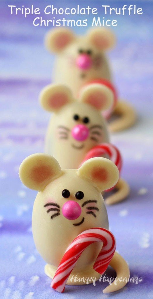 Christmas Mice Candy
 Triple Chocolate Truffle Christmas Mice made with Silk