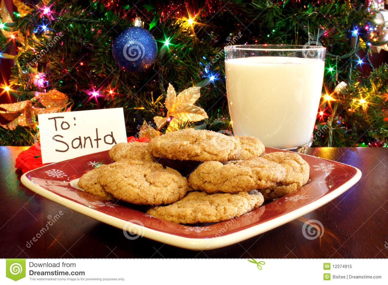Christmas Milk And Cookies
 Milk And Cookies For Santa Royalty Free Stock