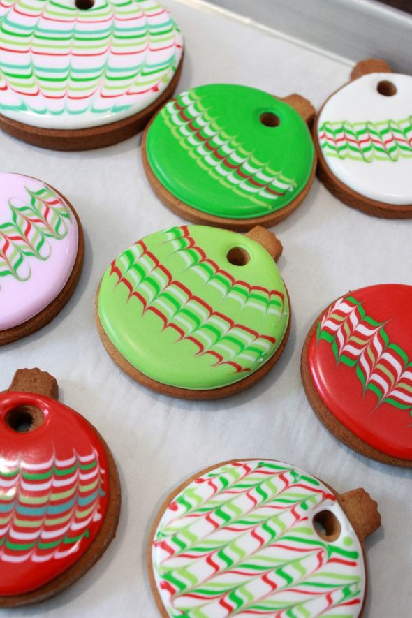 Christmas Ornament Cookies
 Marbled Christmas Ornament Cookies