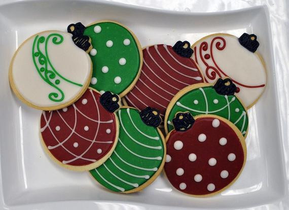 Christmas Ornament Cookies
 Items similar to Christmas Cookies Ornament Hand Decorated