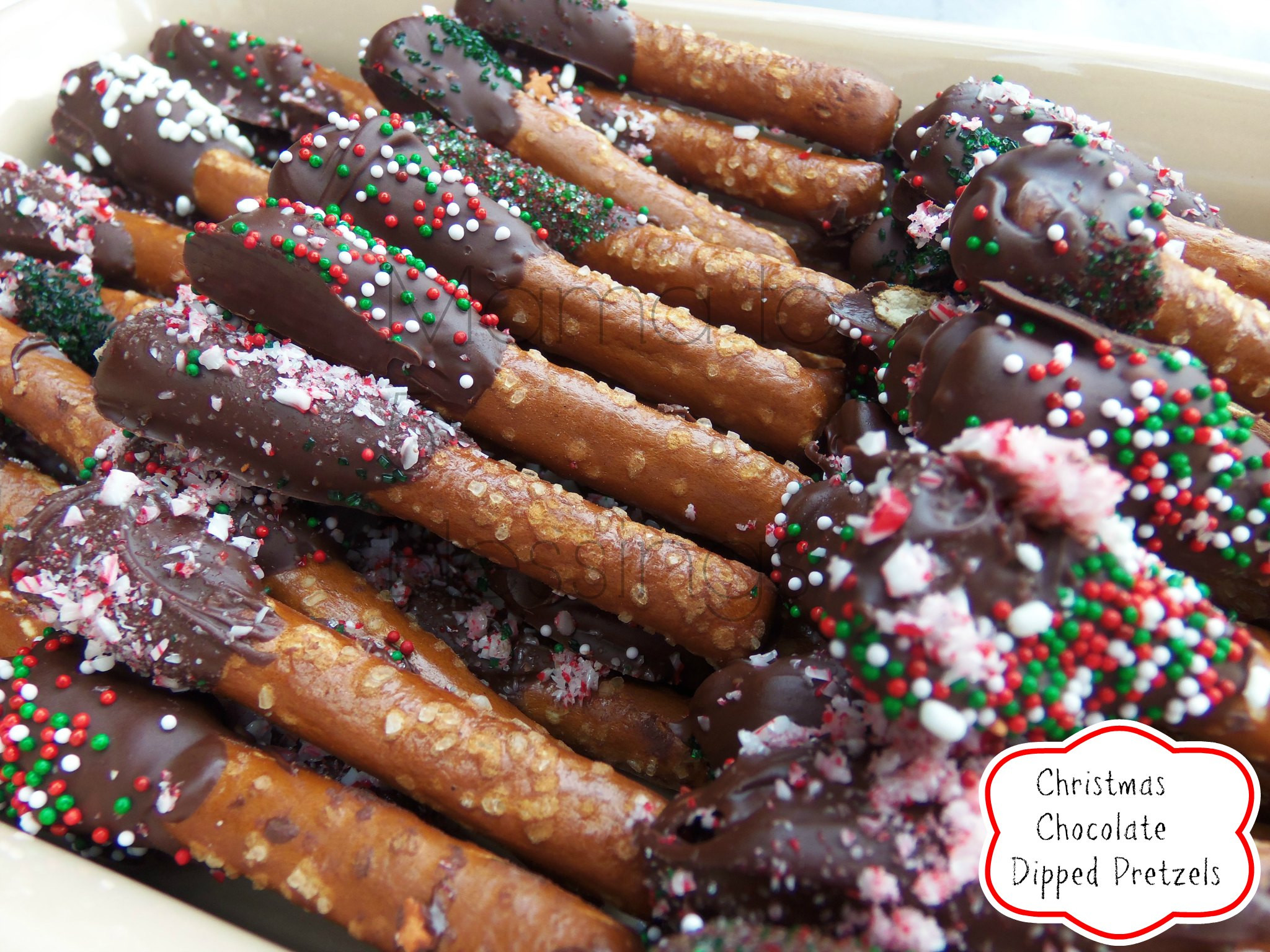 Christmas Pretzels Recipes
 Chocolate Dipped Pretzels Recipe Mama to 6 Blessings