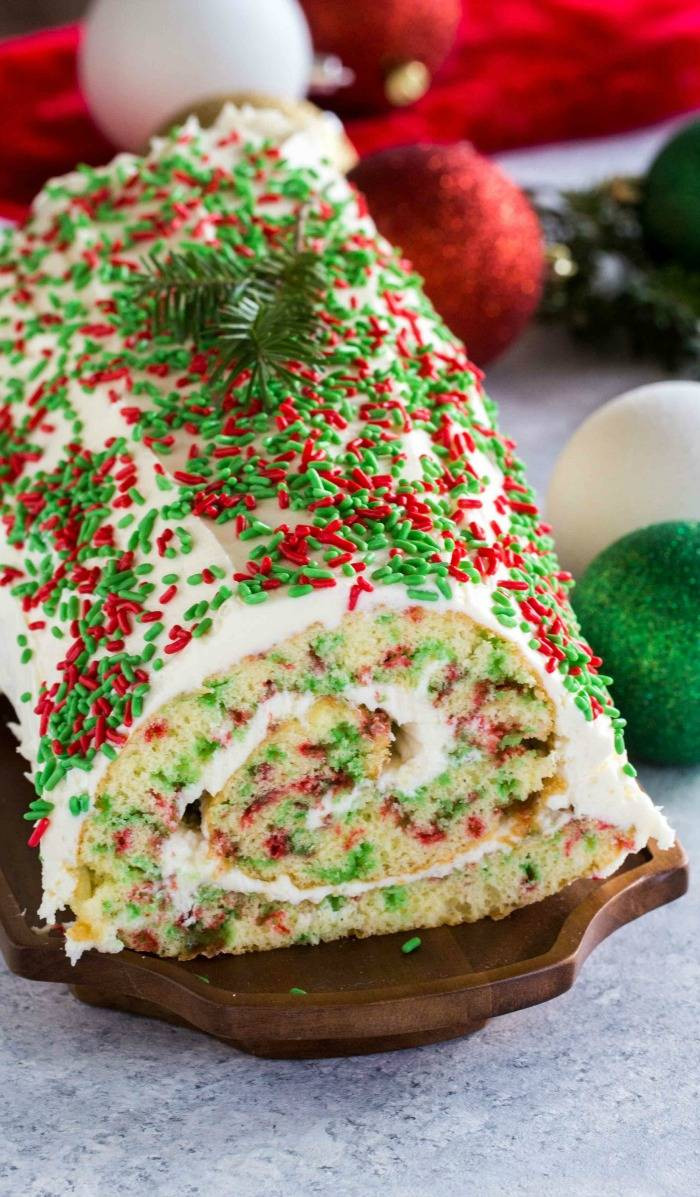 Christmas Roll Cakes
 Funfetti Christmas Cake Roll Recipe Passion For Savings