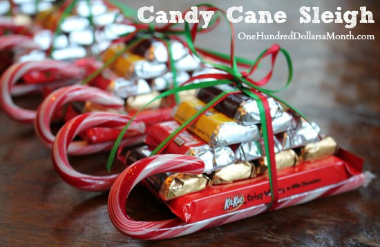 Christmas Sleigh Candy Craft
 Easy Kids Christmas Candy Crafts – Candy Cane Sleigh e