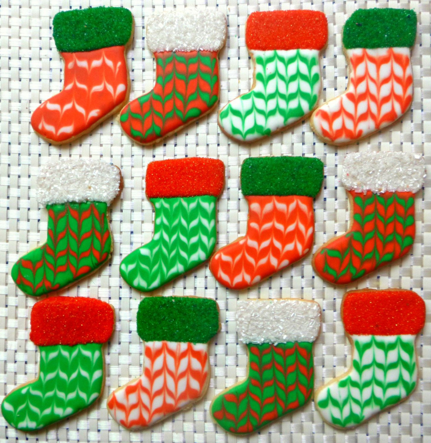 Christmas Stocking Cookies
 Christmas Stocking Sugar Cookies Set of Six by