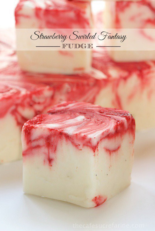 Christmas Swirl Fudge
 Strawberry Swirled Fantasy Fudge thecafesucrefarine