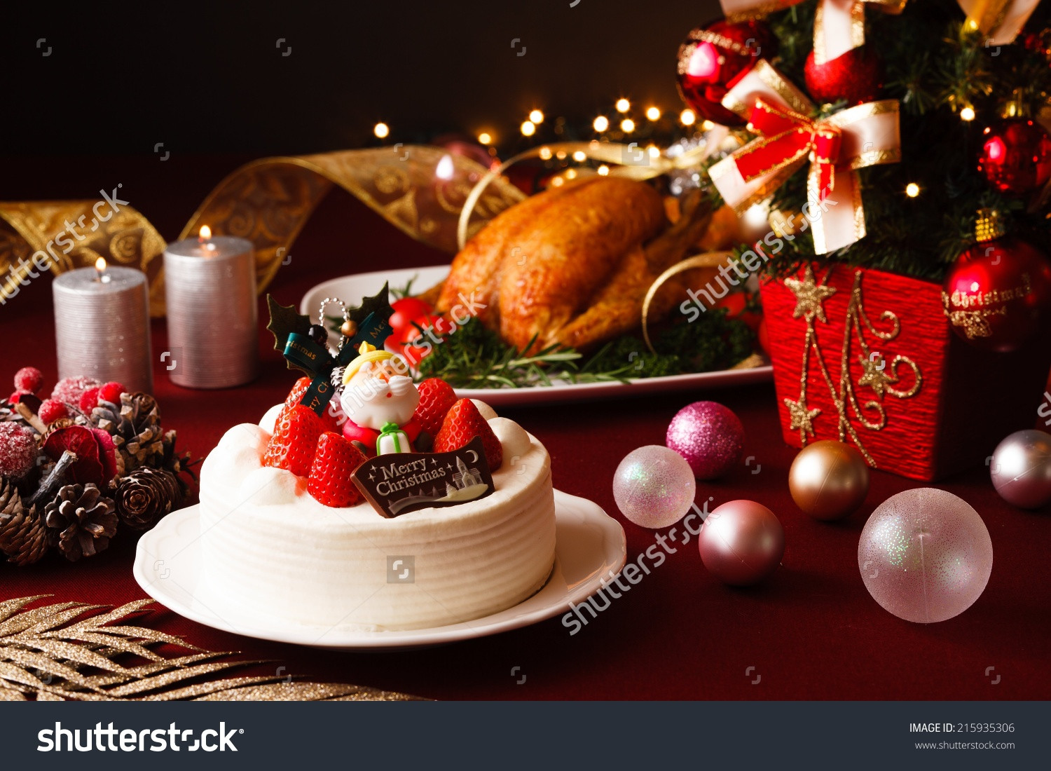 Christmas Themed Dinners
 Christmas Themed Dinner Table Stock