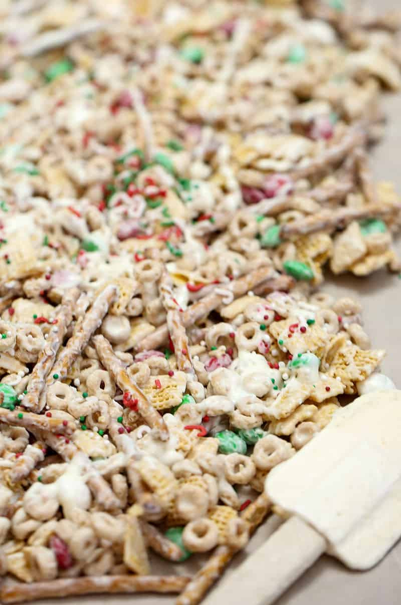 Christmas Trash Candy
 White Chocolate Christmas Trash Snack Mix