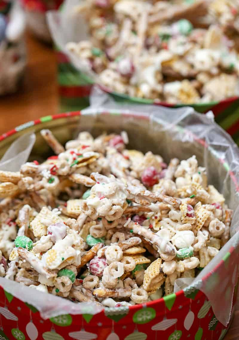 Christmas Trash Candy
 White Chocolate Christmas Trash Snack Mix