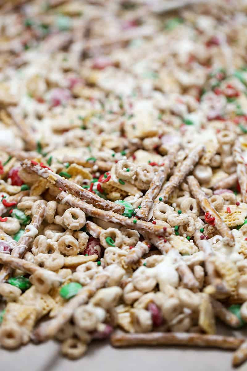 Christmas Trash Candy
 White Chocolate Christmas Trash Snack Mix