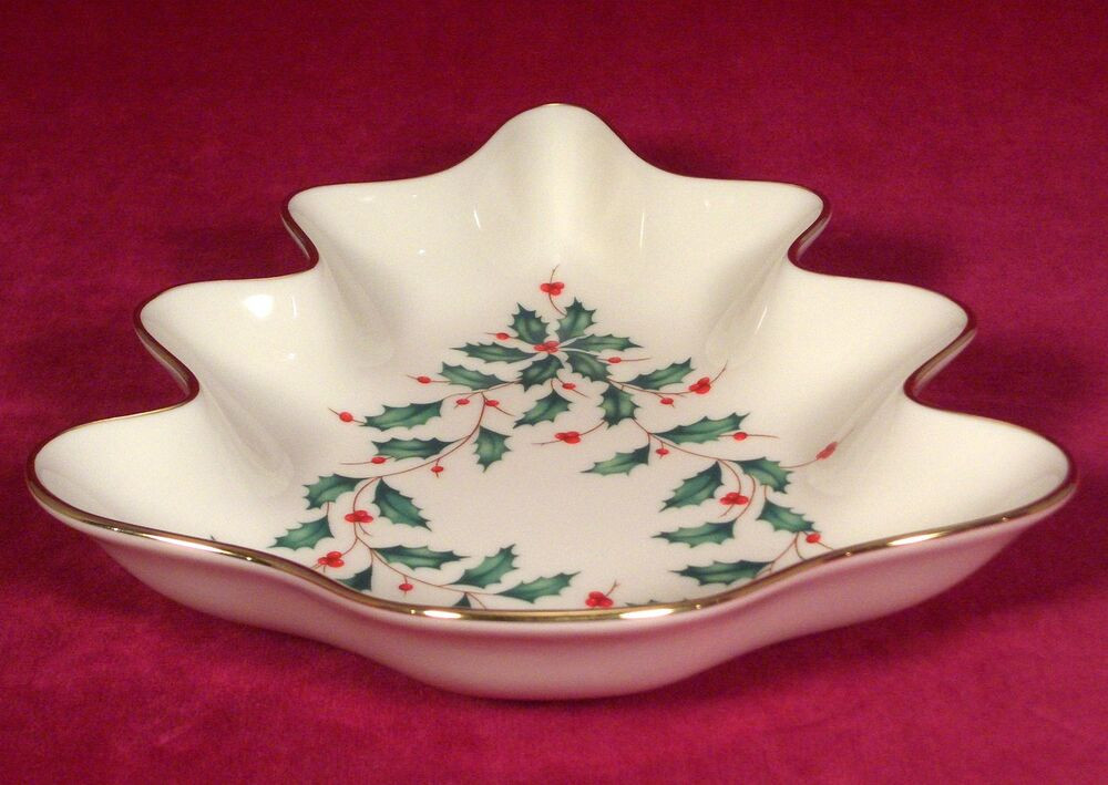 Christmas Tree Candy Dish
 Lenox Holiday Christmas Tree Candy Dish Green Green Holly