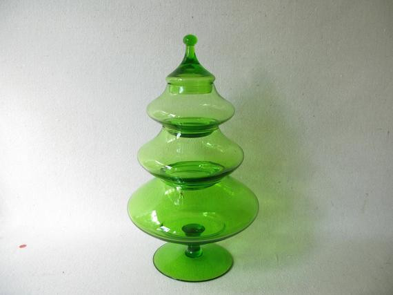 Christmas Tree Candy Dish
 Vintage Glass Christmas tree candy dish