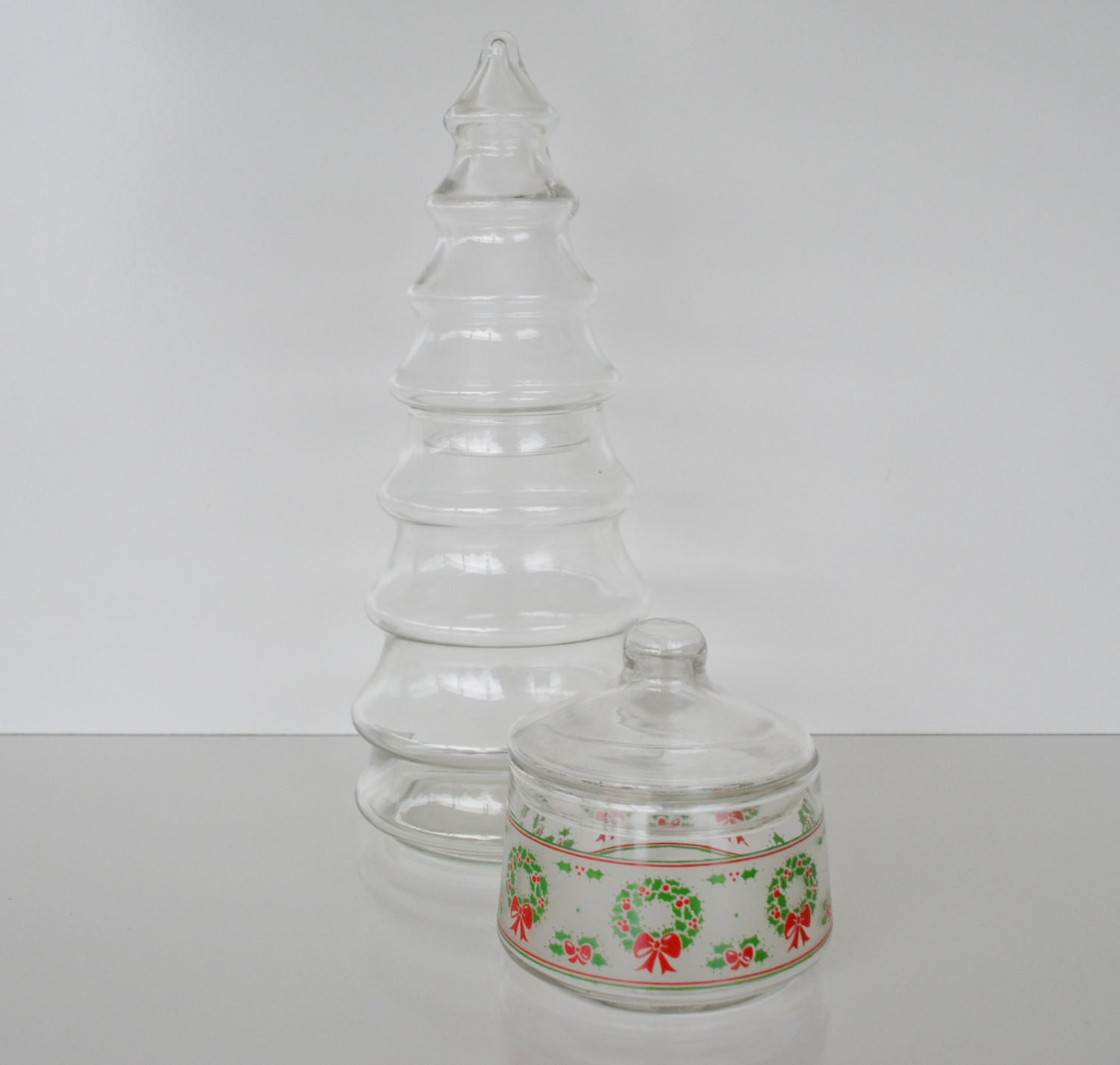 Christmas Tree Candy Jar
 Vintage Christmas Tree Apothecary Jars Candy Jars Christmas