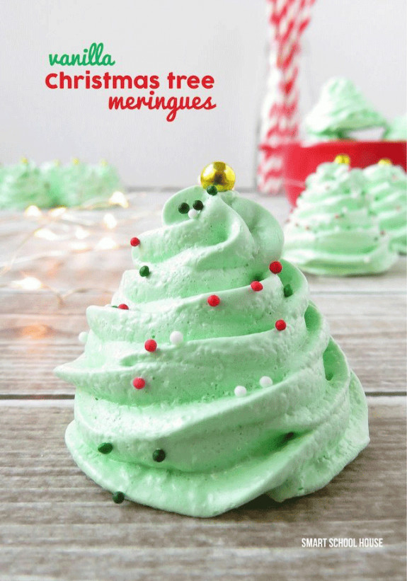Christmas Tree Meringue Cookies
 Creative Christmas Food Art