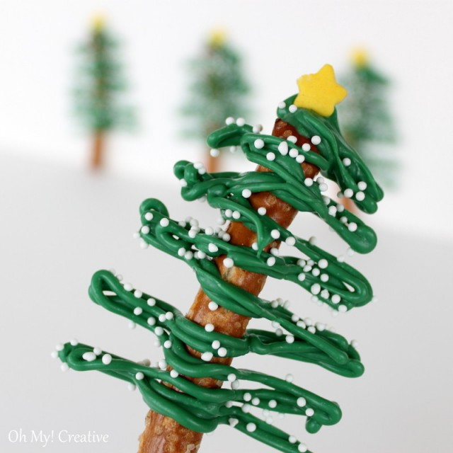 Christmas Tree Pretzels
 Chocolate pretzel christmas trees 6 Oh My Creative