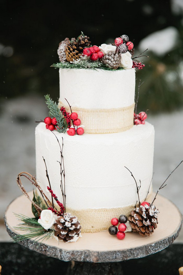 Christmas Wedding Cakes
 A Christmas Woodland Wedding Shoot