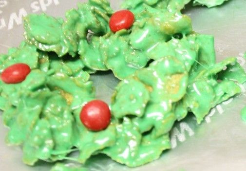 Christmas Wreath Cookies With Corn Flakes
 12 days of Christmas cookie recipes Corn Flake wreath