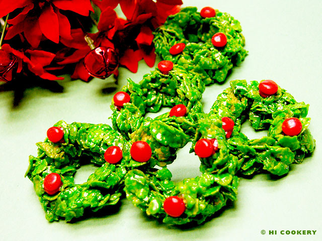 Christmas Wreath Cookies With Corn Flakes
 Corn Flake Wreath