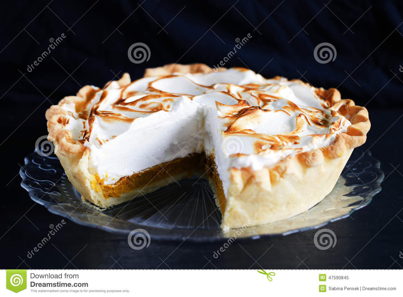 Classic Thanksgiving Desserts
 Pumpkin Pie Cutout With Meringue Cream Classic