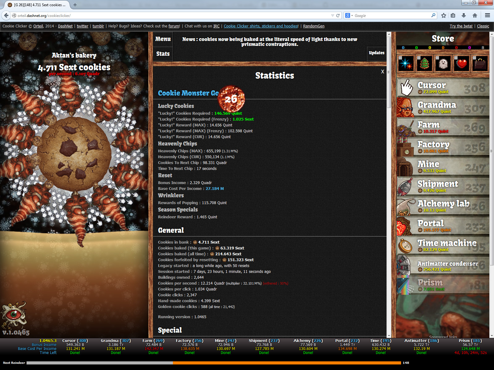 Cookie Clicker Halloween Cookies
 Cookie Monster JavaScript Add on