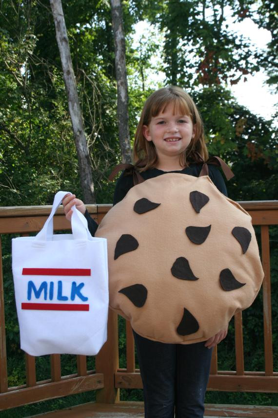 Cookies Halloween Costumes
 Kids Halloween Costume handmade Chocolate Chip Cookie w Milk