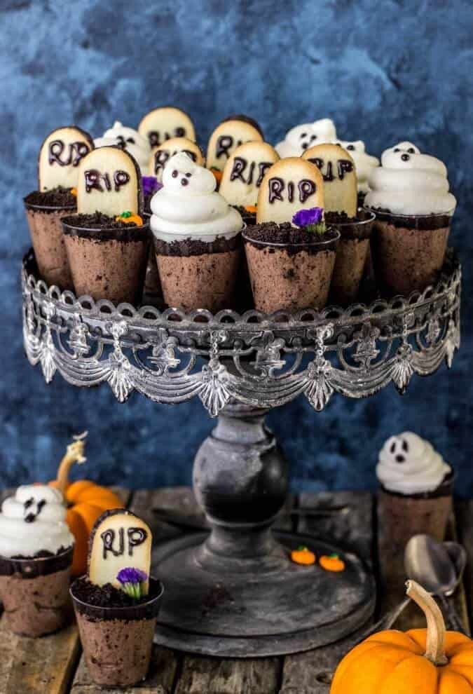 Cool Halloween Desserts
 Ghosts in the Graveyard Halloween Dessert Shooters Sugar