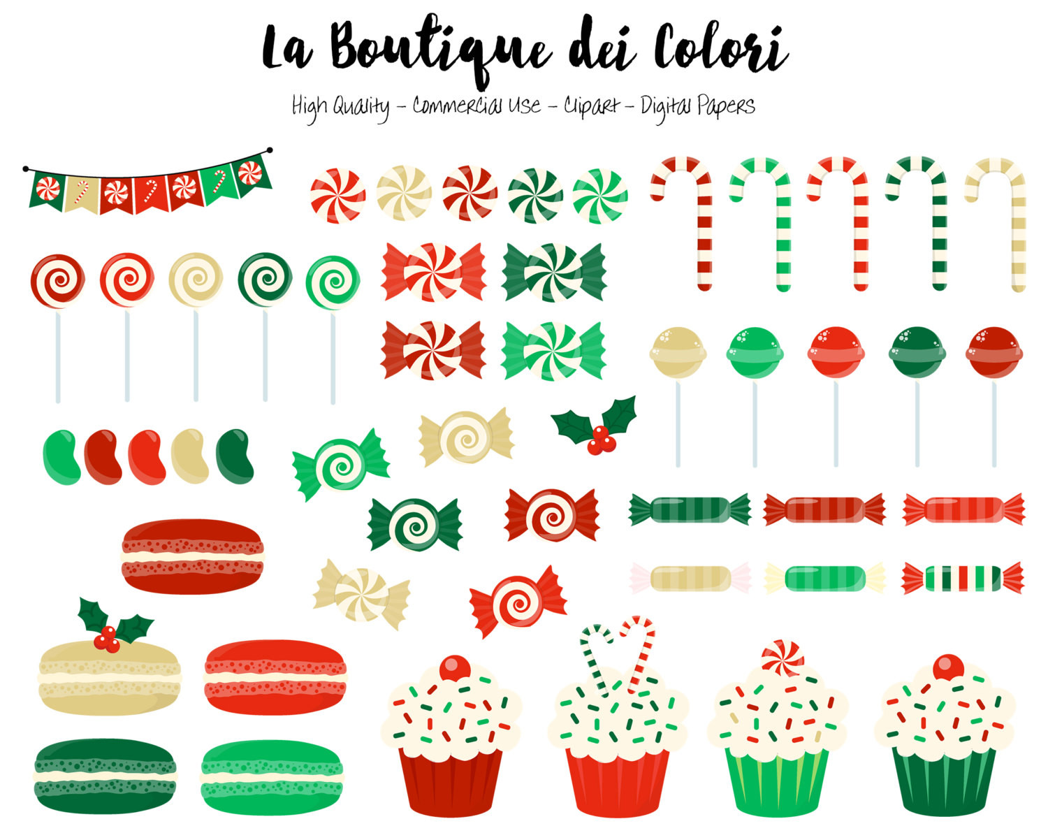 Cute Christmas Candy
 Christmas Candy Clipart Cute Digital Graphics PNG xmas