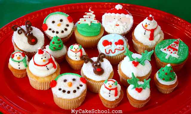 Cute Christmas Cupcakes
 Christmas and Winter Cupcake Tutorial MyCakeSchool
