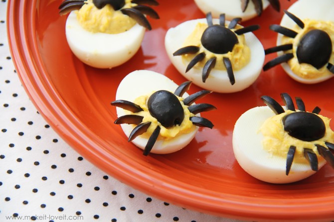 Deviled Eggs Spider Halloween
 Spider Eggs aka dressed up deviled eggs