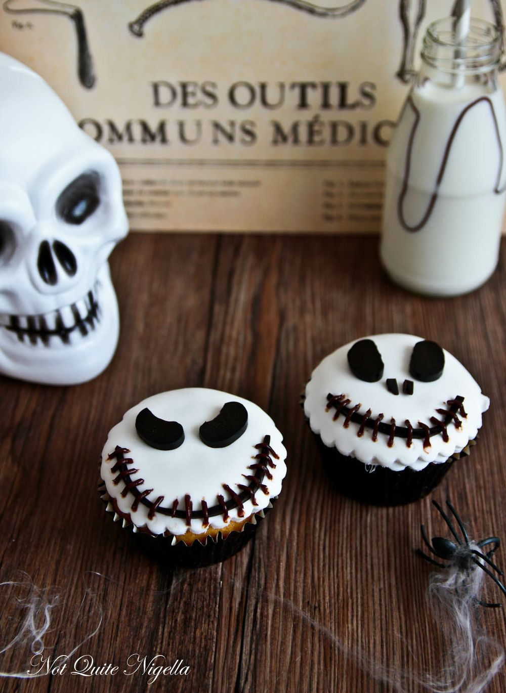 Easy Halloween Cupcakes Decorations
 Jack Skellington Cupcakes Not Quite Nigella