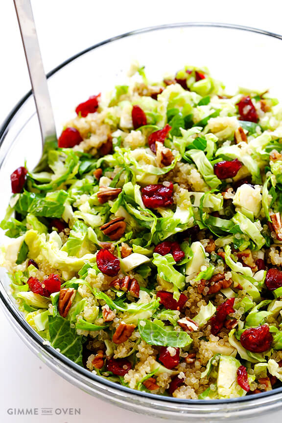 Easy Thanksgiving Salads
 Brussels Sprouts Cranberry and Quinoa Salad