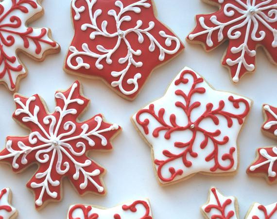 Elegant Christmas Cookies
 Elegant Christmas Holiday Snowflake and Star Cookies e