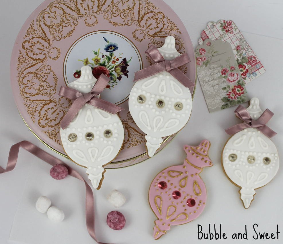 Elegant Christmas Cookies
 Bubble and Sweet Elegant Ornament Cookies