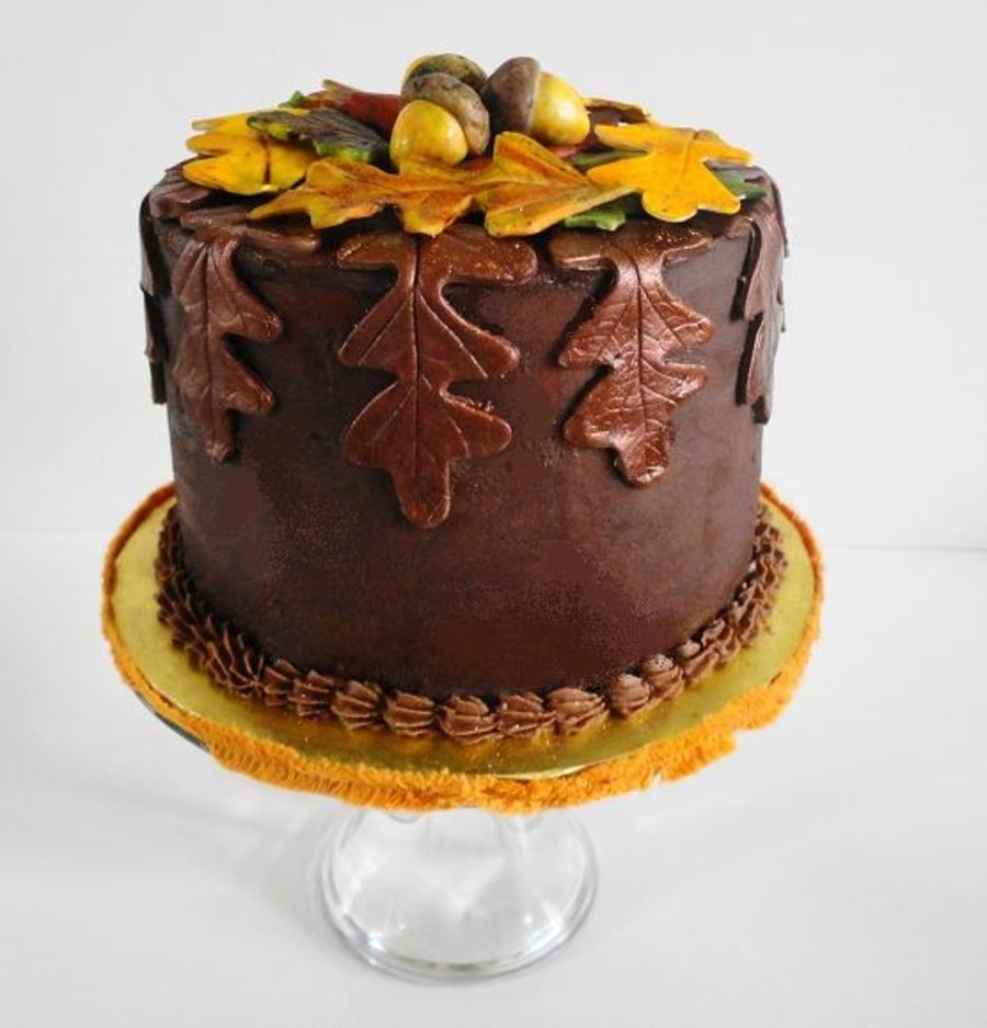 Fall Birthday Cake
 Autumn Leaves Fall Birthday Cake CakeCentral
