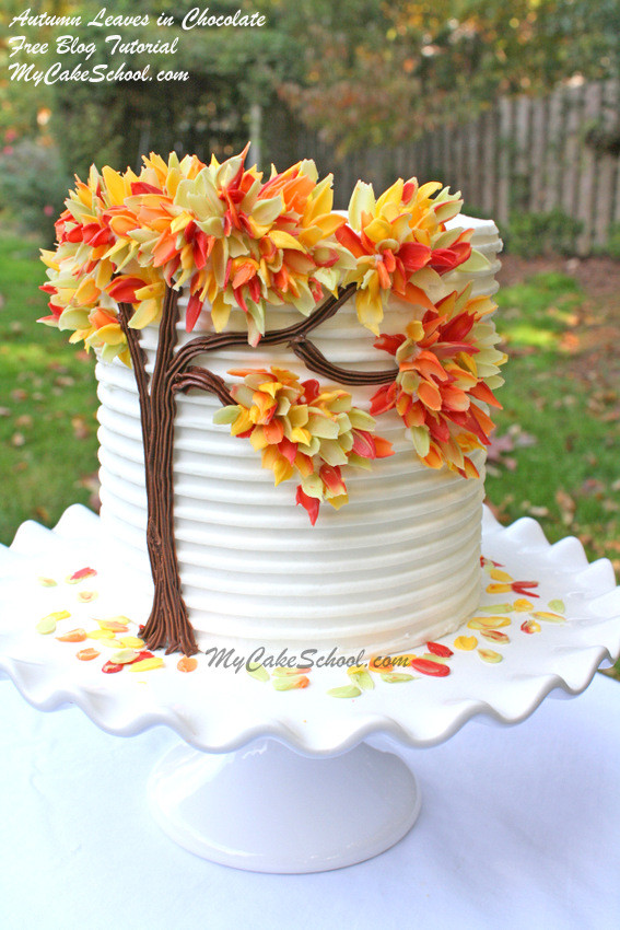 Fall Birthday Cake Ideas
 Autumn Leaves in Chocolate Blog Tutorial