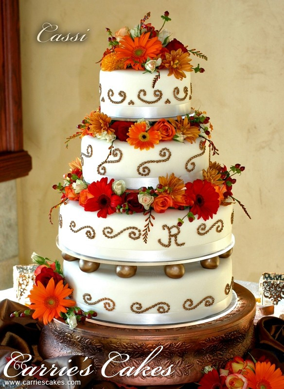 Fall Color Wedding Cakes
 Fall Color Cakes Carrie s Wedding Cakes