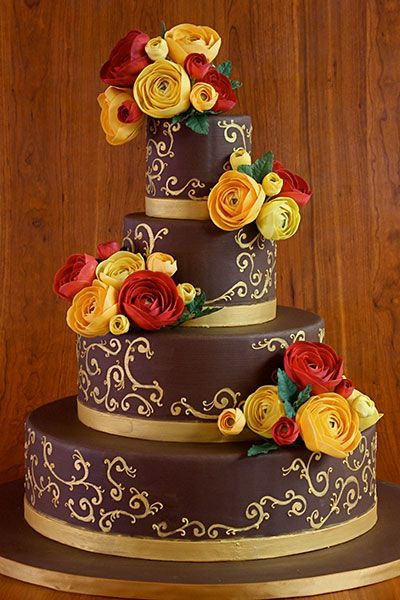 Fall Color Wedding Cakes
 Fall Wedding Inspiration Simple Elegance by Laura