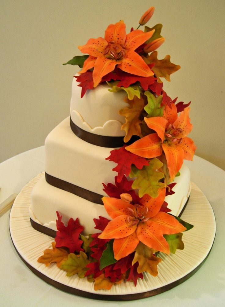 Fall Color Wedding Cakes
 20 best images about AUTUMN WEDDING CAKES on Pinterest